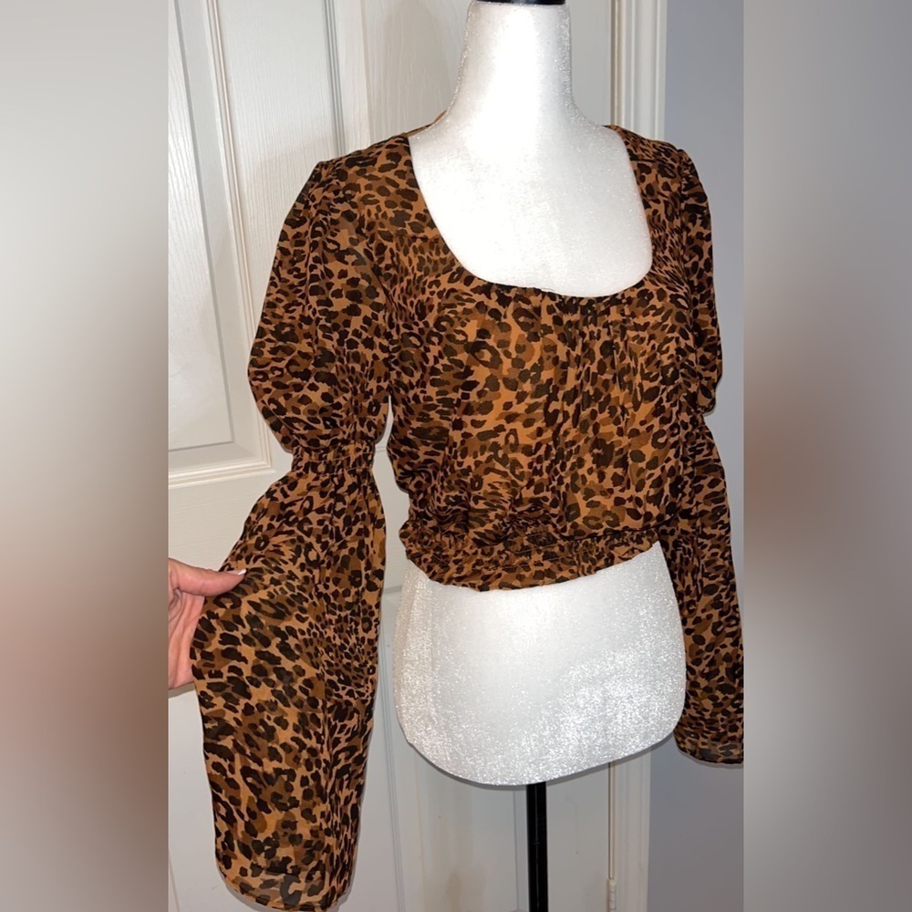 Guess Women’s Crop Top with Bell Sleeves